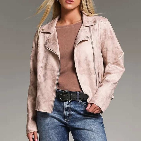 BB Dakota Jackets & Blazers - BB Dakota by Steve Madden XL Moto Faux Suede Jacket in Taupe Beige